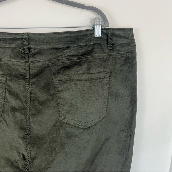 Soft Surroundings Green Velour Straight Leg Ankle Pants Size 24W NWT - Picture 11 of 12
